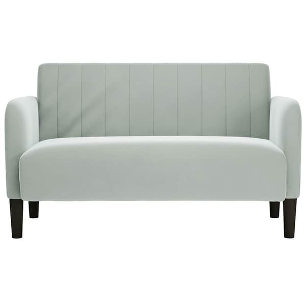 Loveseat soffa ljusgrå 109 cm sammet