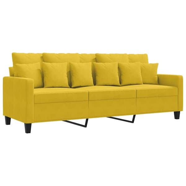 3-sitssoffa gul 180 cm sammet