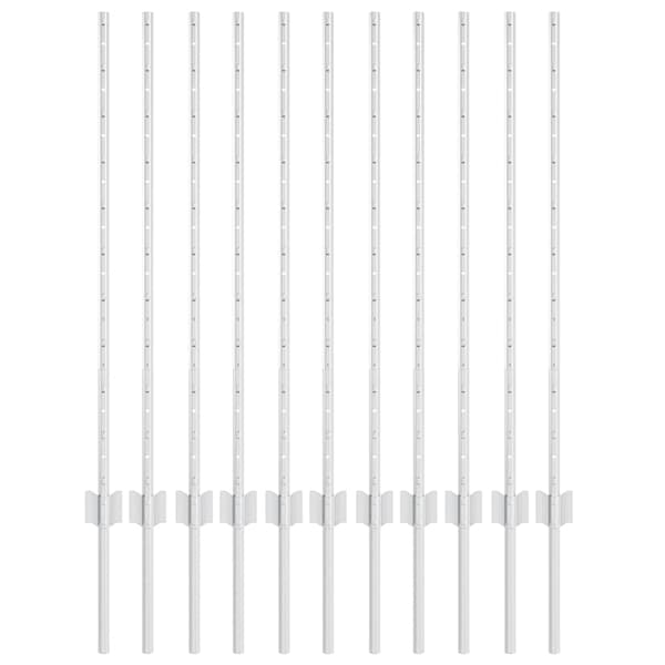 Stängselstolpe 11 pcs Silver 100 cm Stål