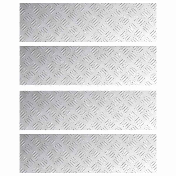 Trappsteg Rektangulär 4 pcs Silver 70 x 20 cm Aluminium
