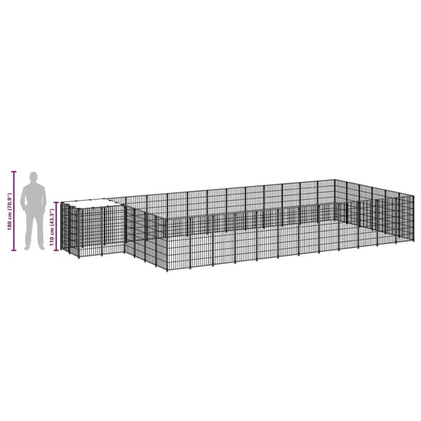 Hundgård silver 22,99 m² stål