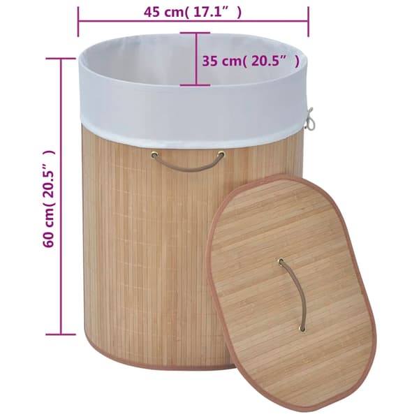 Tvättkorg i bambu oval natur