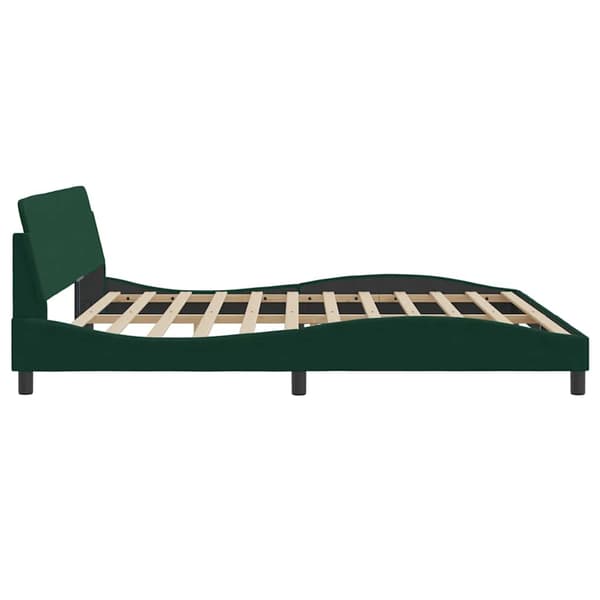 Bed Frame "Dover" Dark Green 200x200 cm Velvet