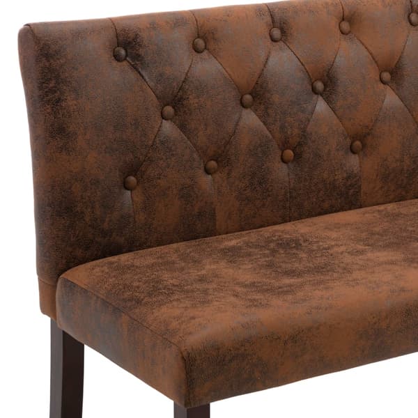 Bänk 120 cm konstmocka brun