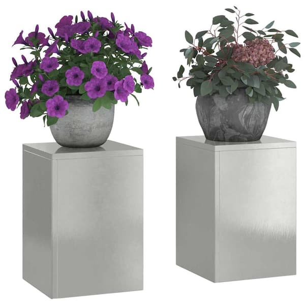 Växtställ 2 pcs Silver 24 x 24 x 35 cm Rostfritt stål