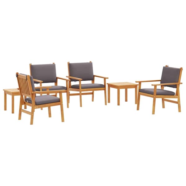 Trädgårdsoffset 6 pcs Brun Massivt Akaciaträ