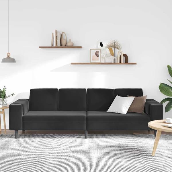 Vardagsrumsoffa Svart 250 x 77 x 76 cm