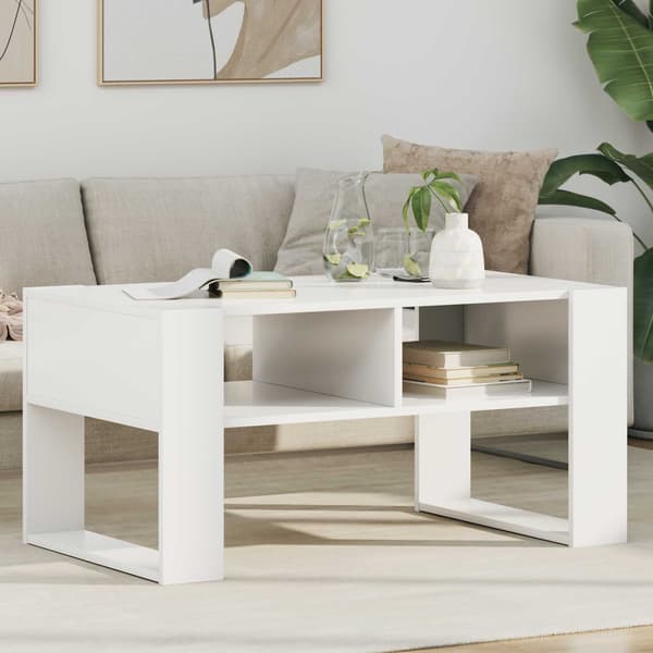 Kaffeebord Vit 92 x 53 x 45 cm Konstruerat trä