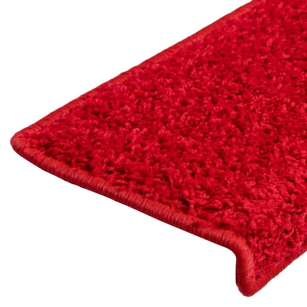 Trappmattor 10 st 65x21x4 cm röda rektangulära kanter