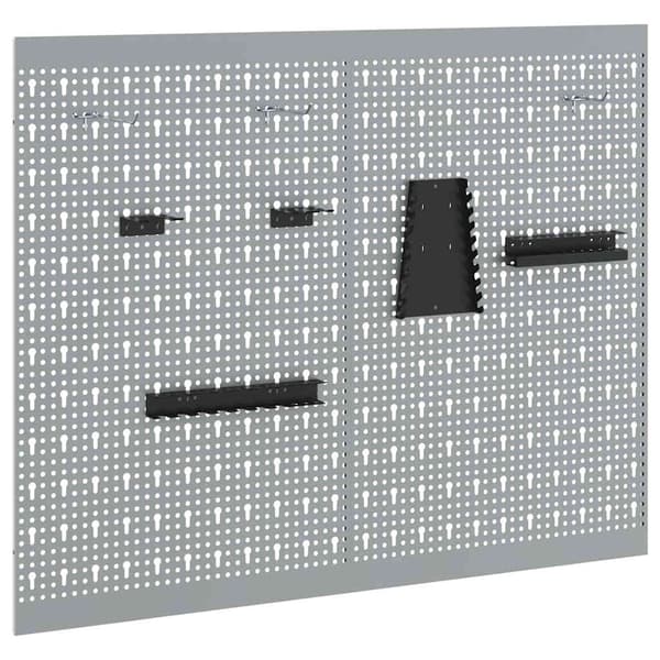 Verktygsväggpanel 2 pcs Grå 100 x 1 x 80 cm