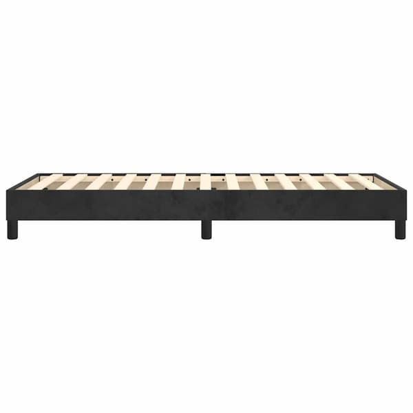 Boxspring-sängram svart 80x200 cm sammet