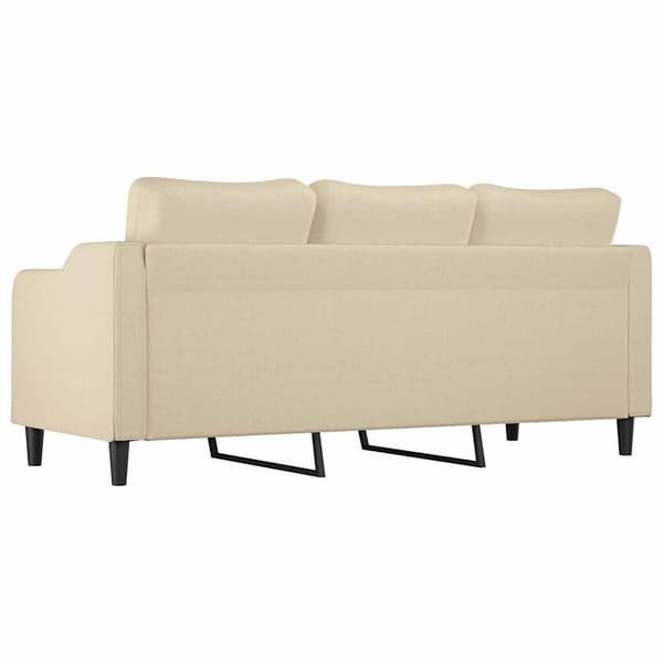 3-sitssoffa gräddvit 180 cm tyg