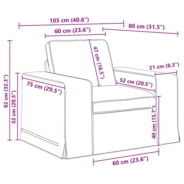 Soffset 2 pcs Kräm 162 x 80 x 82 cm tyg