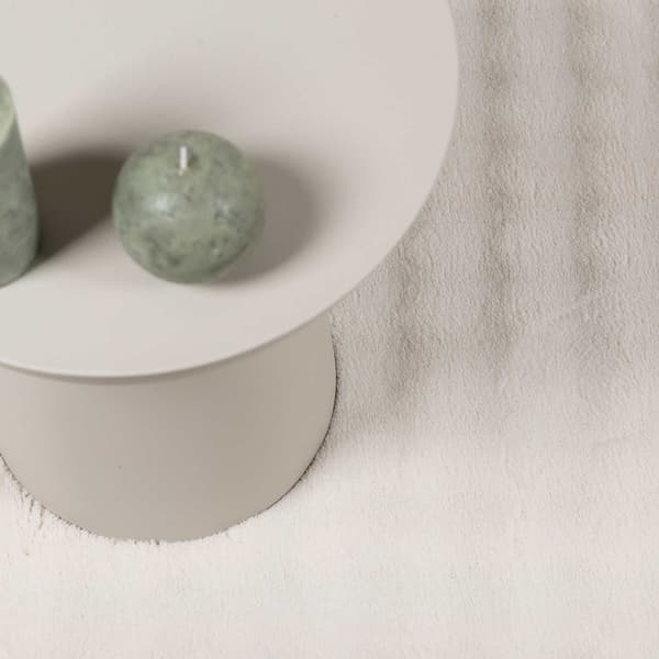 Områdesmattor Rund SIROLO Gräddvit Ø 200 CM Polyester