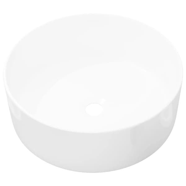 Handfat rund keramik vit 40x15 cm