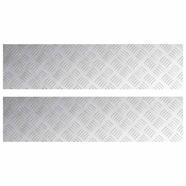 Trappsteg Rektangulär 2 pcs Silver 100 x 25 cm Aluminium