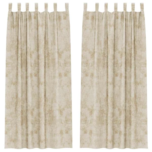 Sammetsgardiner 2 st Kräm 225 x 140 cm Sammet