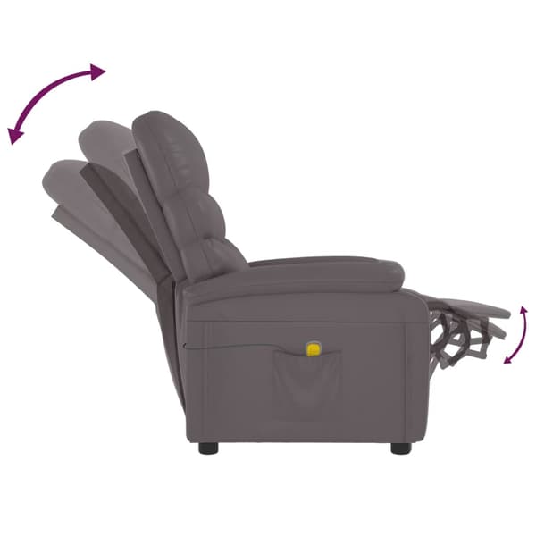Massagefåtölj grå konstläder