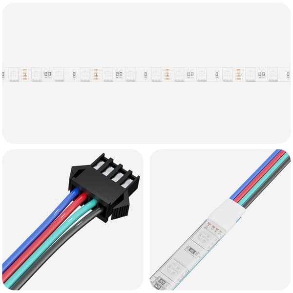 LED Band 2 pcs Svart och Transparent 900 mm Koppar och plast