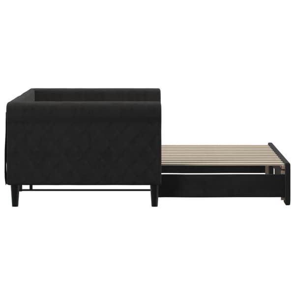 Dagbädd utdragbar svart 90x200 cm sammet