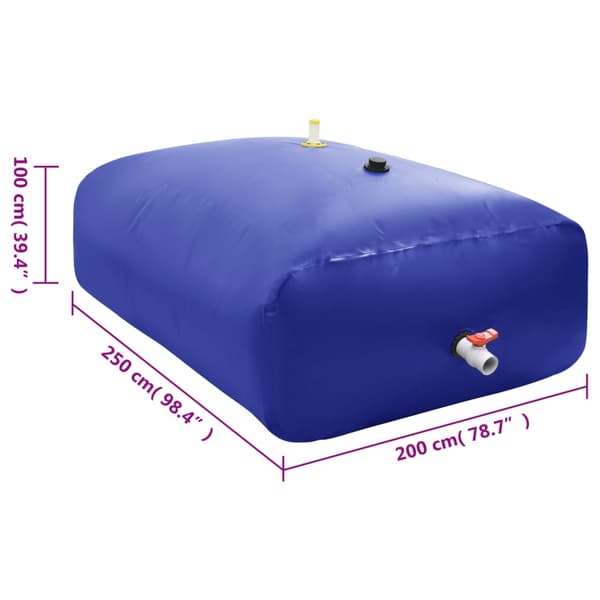 Vattentank med kran vikbar 5000 L PVC