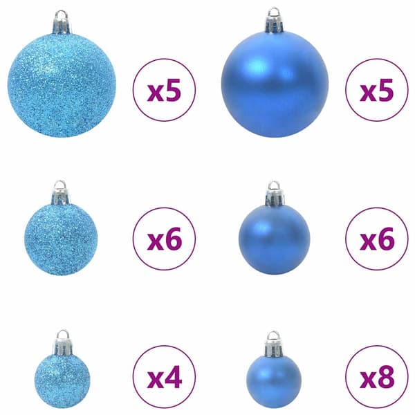 Julprydnad Set med 150 LED-lampor 61 pcs Blå Plast