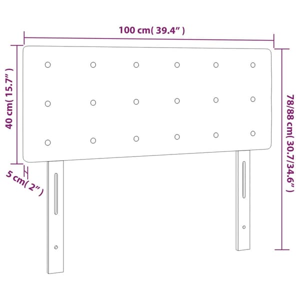 Sänggavel grå 100x5x78/88 cmkonstläder