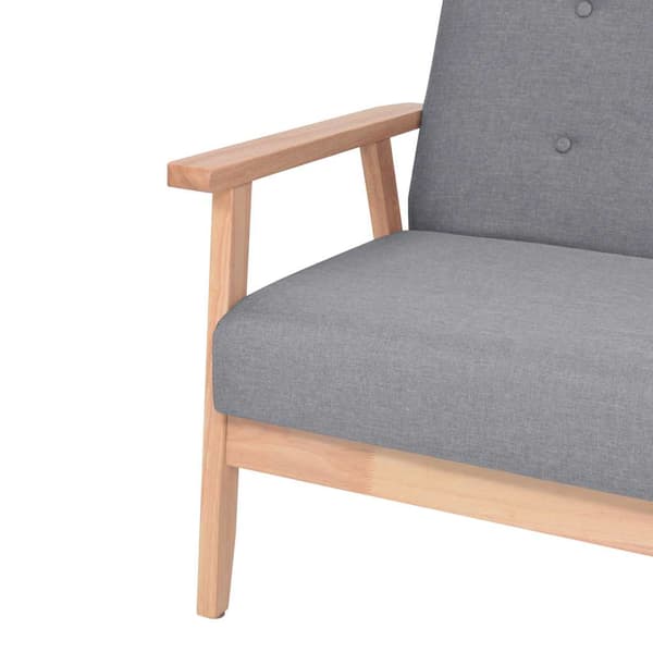Soffgrupp 2 delar tyg ljusgrå