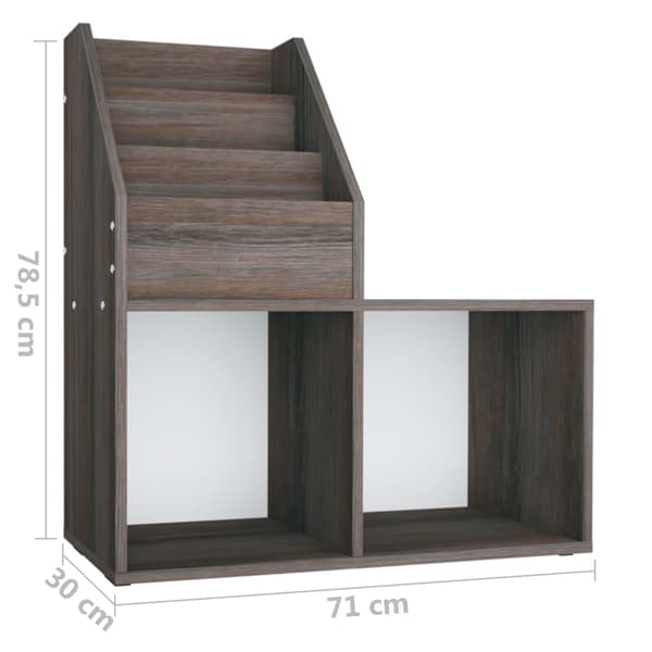 Tidningsställ för barn grå 71x30x78,5 cm konstruerat trä