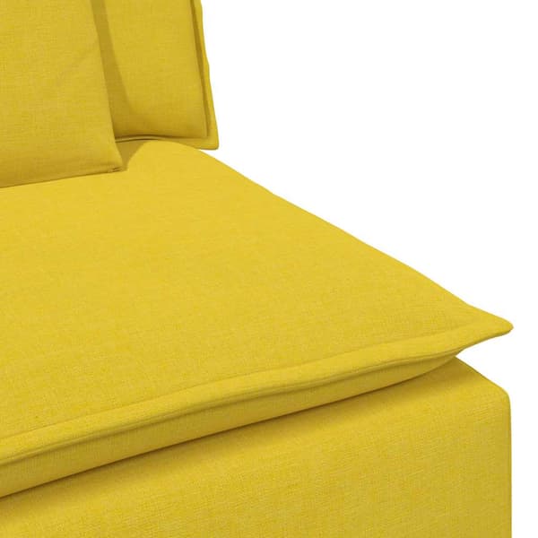 Modulär soffa armstöd ändmodul med dynor ljusgul 100 cm