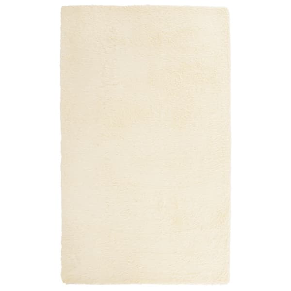 Ryamatta med lång lugg NAVARRA gräddvit 80x150 cm polyester