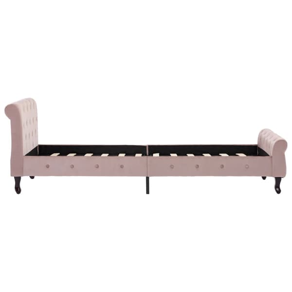 Sängram rosa sammet 90x200 cm