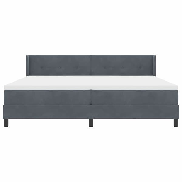 Bäddfjäder med madrass Mörkgrå 200 x 200 cm Polyester