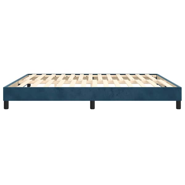 Boxspring-sängram mörkblå 160x200 cm sammet