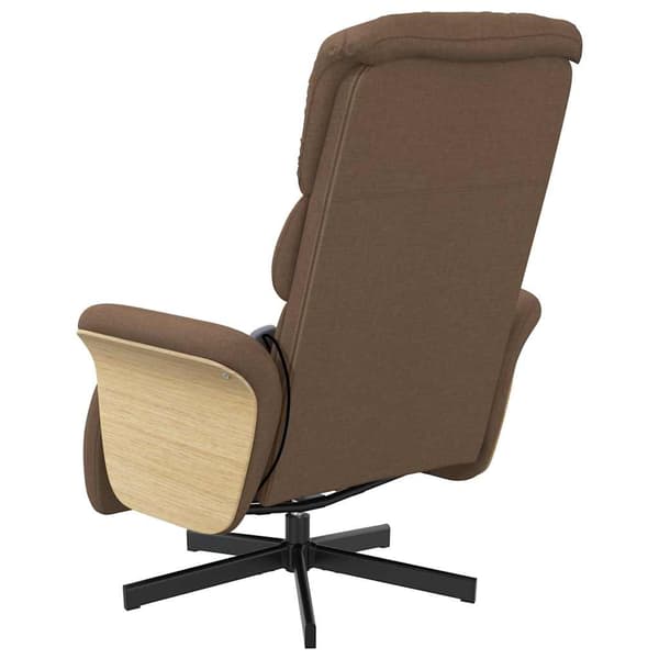 Massagefåtölj med fotstöd brun tyg