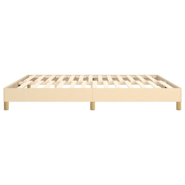 Boxspring-sängram gräddvit 160x200 cm tyg