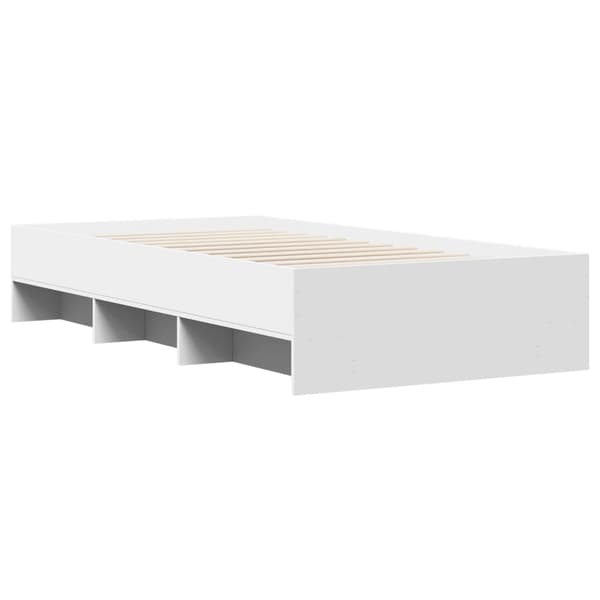 Sängram vit 100x200 cm konstruerad trä