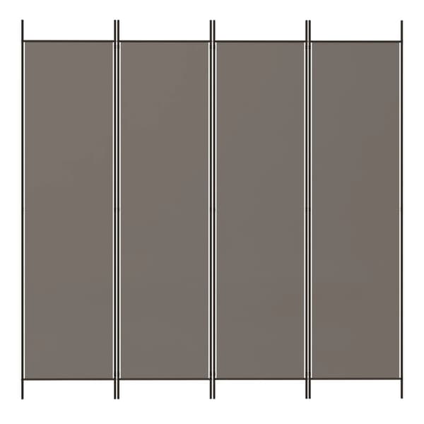 Rumsavdelare 4 paneler antracit 200x200 cm tyg