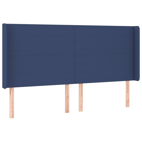 Ramsäng med madrass blå 200x200 cm tyg