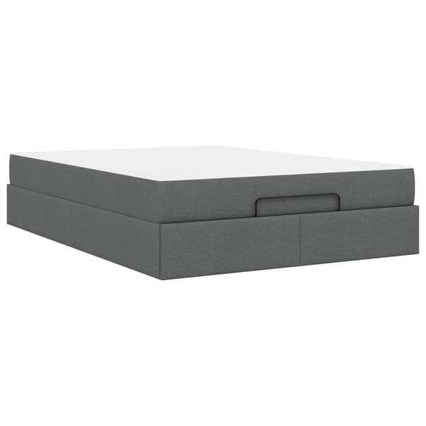 Sängram med madrass 2 pcs Dämpad Grå tyg