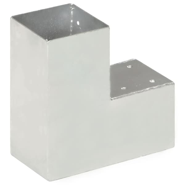 Stolpbeslag L-form galvaniserad metall 91x91 mm