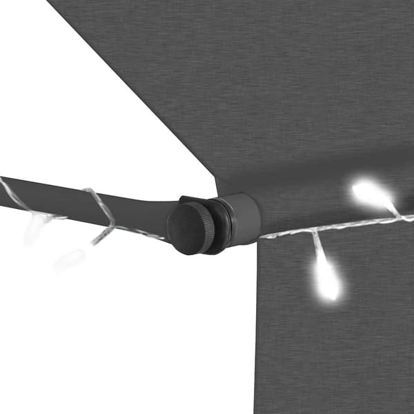 Markis manuellt infällbar med LED 400 cm antracit