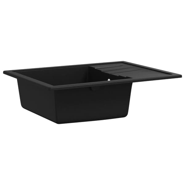 Diskho med bräddavlopp oval svart granit