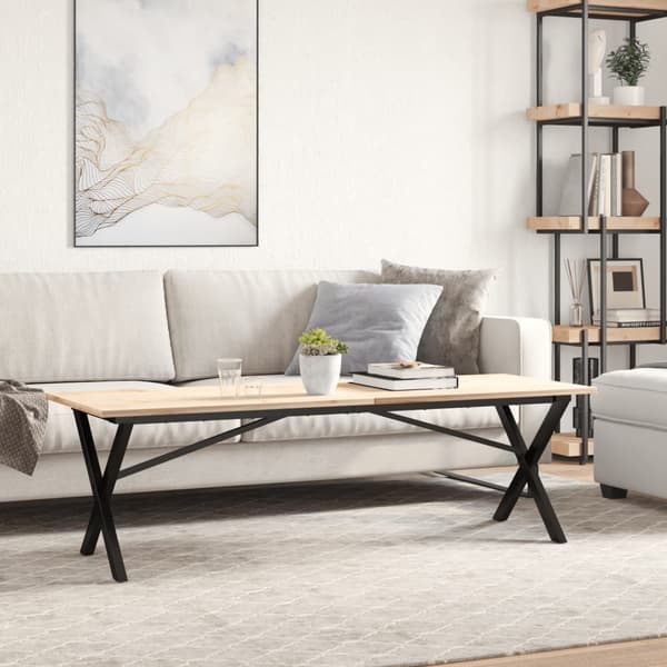 Bordsben för soffbord X-ram 140x30x43 cm stål