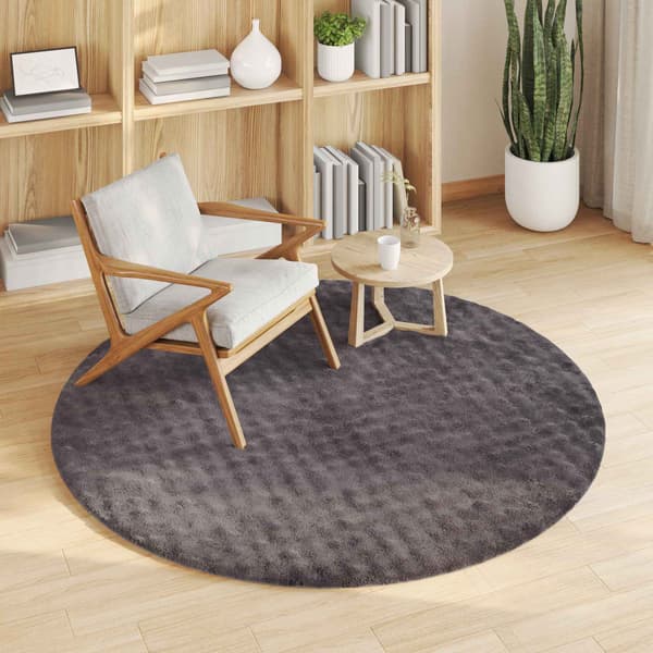 Områdesmattor Rund SIROLO Antracit Ø 120 CM Polyester