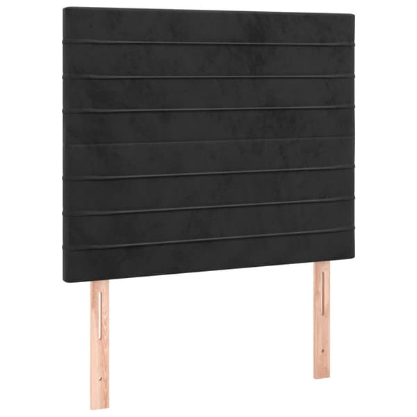 Ramsäng med madrass svart 100x200 cm sammet