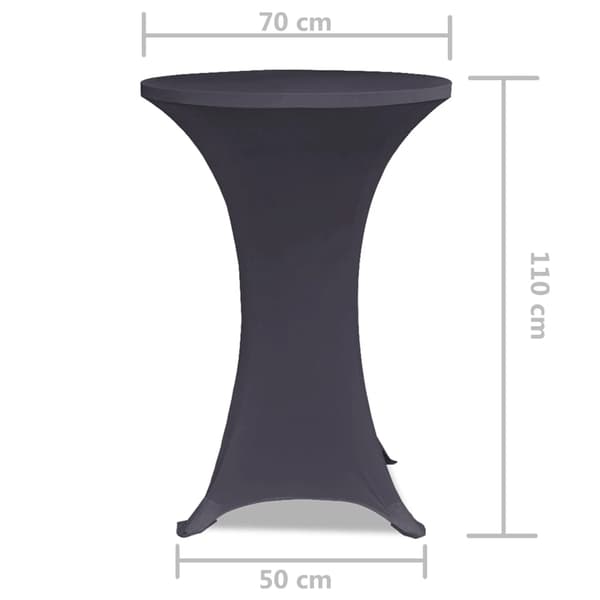 Elastiskt bordsöverdrag 2 st 60 cm antracit