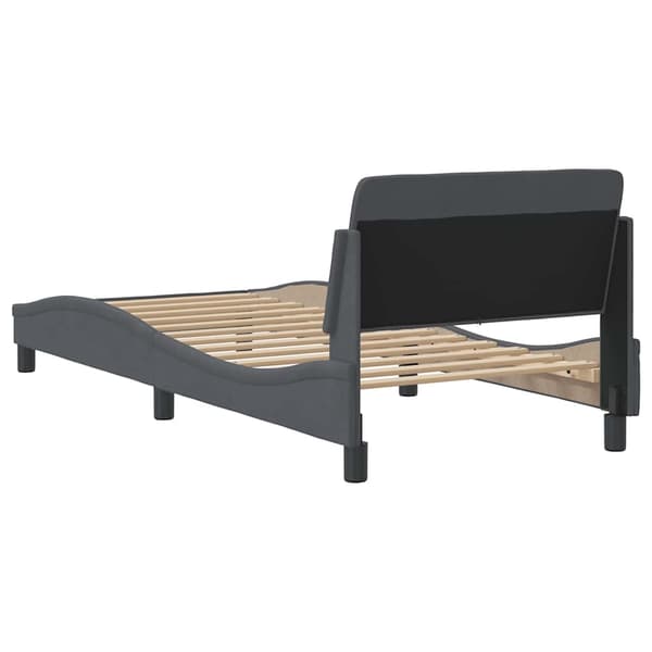 Bed Frame "Dover" Dark Grey 80x200 cm Velvet