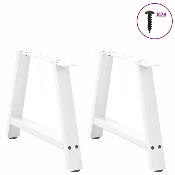 Soffbordsben A-formade 2 st vita 70x(42-43) cm stål