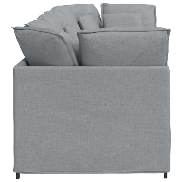 Modulsoffa med dynor i tyg ljusgrå